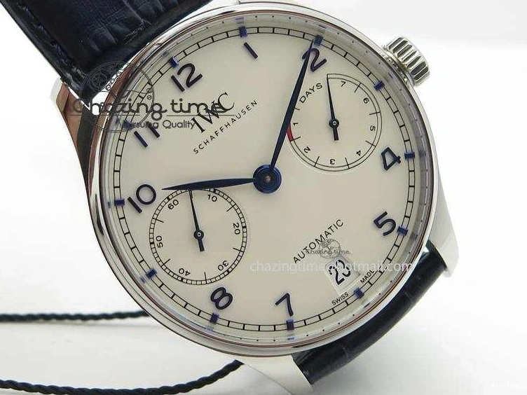 MIROTIME 0412 EasyCare Portuguese Real PR IW500705 ZF 1:1 Best Edition On Blue Leather Strap A52010 V 7310